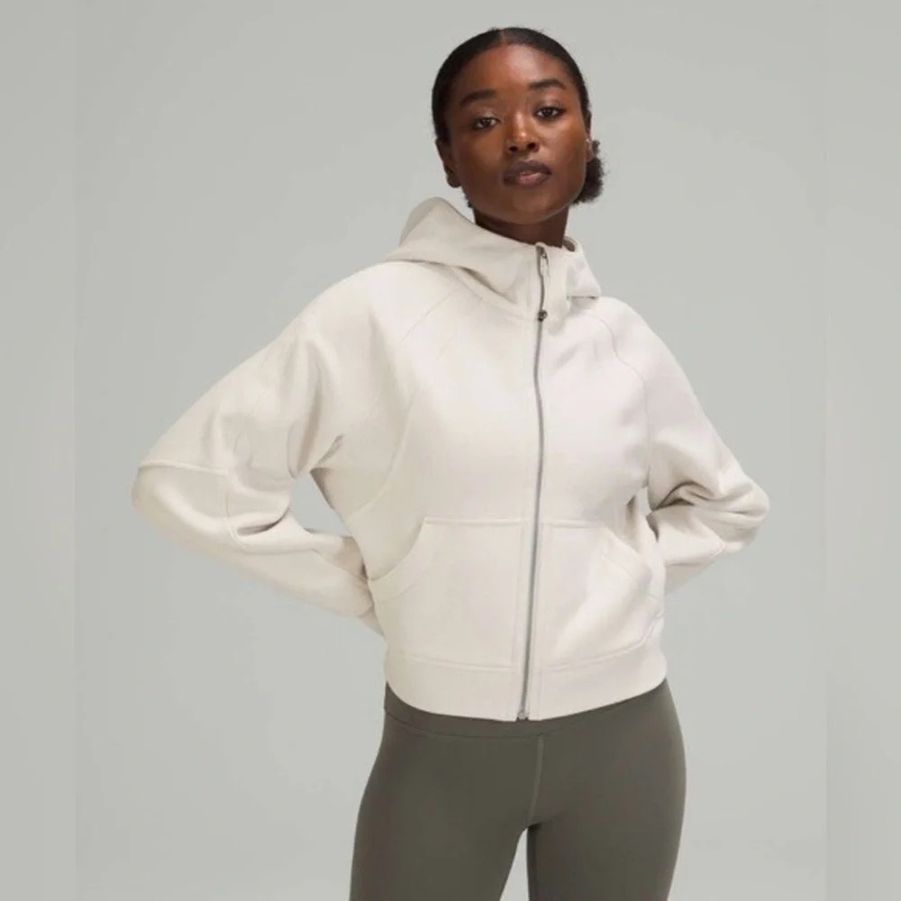 Lululemon Full Zip Scuba in White Opal size M/L